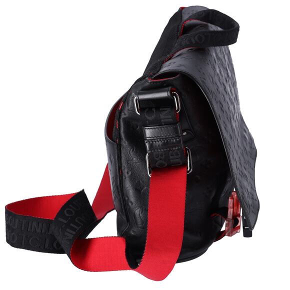 Christian Louboutin Rubyclick Messenger Shoulder Bag Black Red Leather - Picture 7 of 7